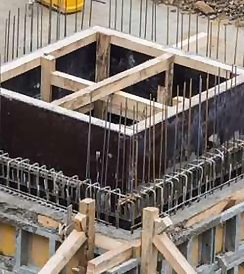Estrutura em concreto armado em execução